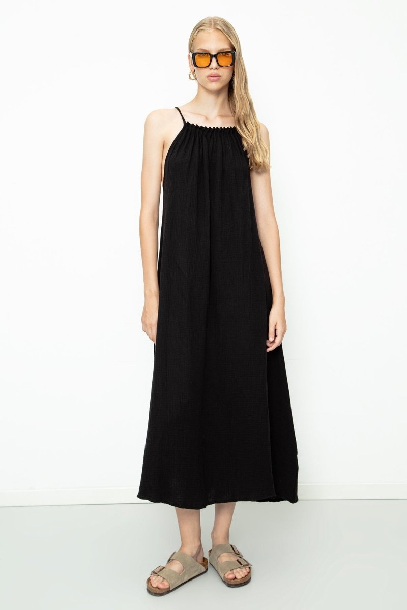 Gaiia Cotton Beaded Maxi Dress - GAIIA